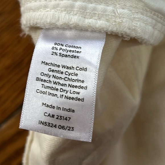 Talbots Velveteen Staight Leg Pant,cream color velvet feel fabric.Size 16 Petite - Picture 4 of 11